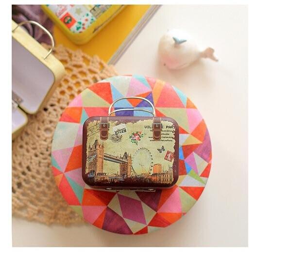 Suitcase Creative Storage Tin Iron  Box