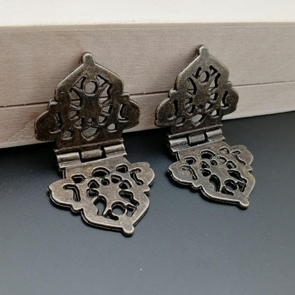 2x Antique Bronze Mini Lace Hinge