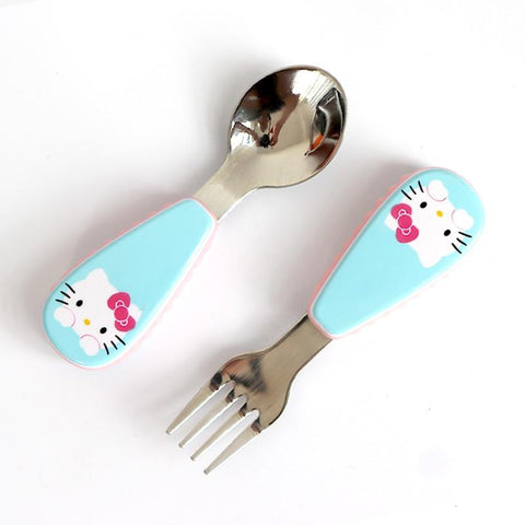 2pcs Hello Kitty Spoon Fork Set