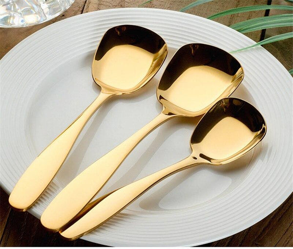 1PCS Stainless Steel Square Spoon