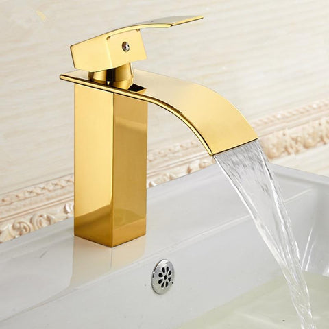 Basin Faucet Black Waterfall Faucet Mixer