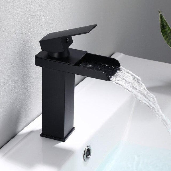 Basin Faucet Black Waterfall Faucet Mixer