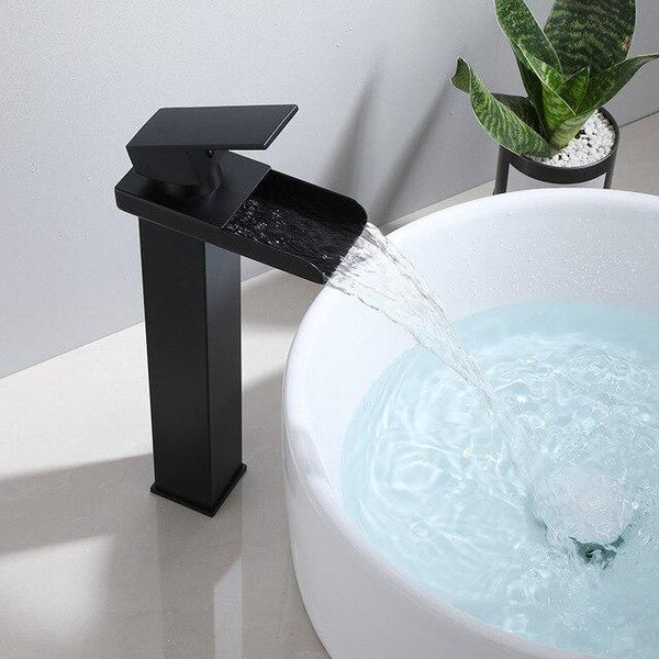 Basin Faucet Black Waterfall Faucet Mixer