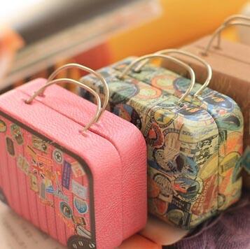 Suitcase Creative Storage Tin Iron  Box